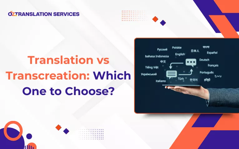 Visual explaining transcreation vs translation and how businesses choose the right approach