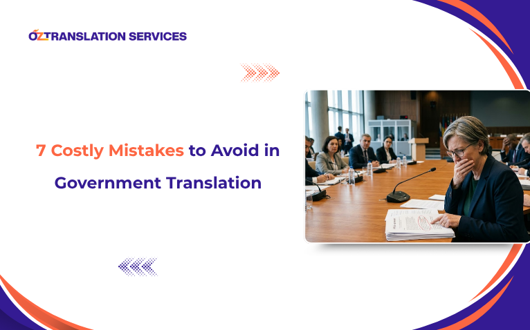 blog banner image with text 7 Costly Mistakes to Avoid in Government Translation